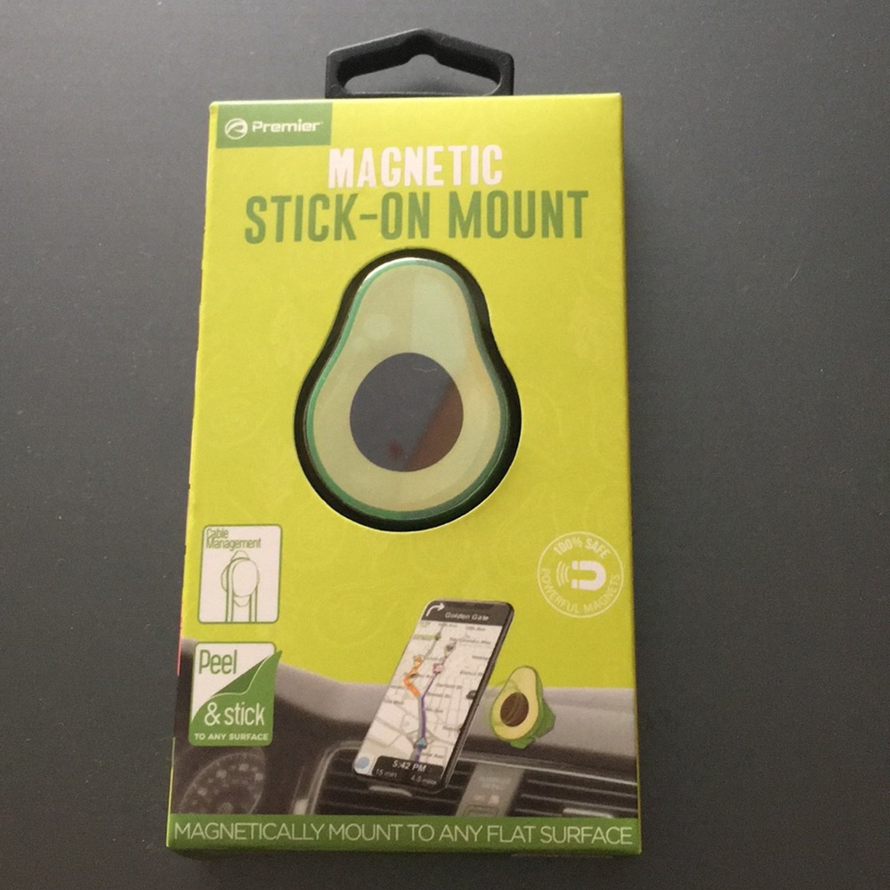 Avocado magnetic stick-on phone mount